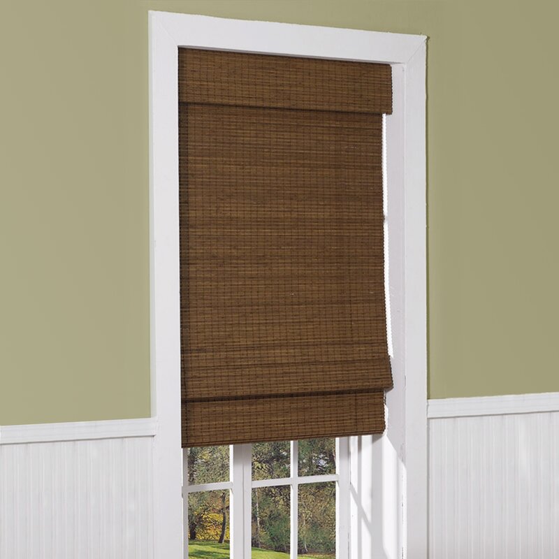 Cordless Semi-Sheer Brown Roman Shade #9407
