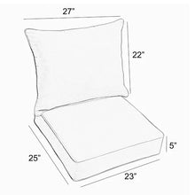 Load image into Gallery viewer, Corley Birch Lane™ Outdoor Seat/Back Cushion 23&#39;&#39; W x 25&#39;&#39; D with Piping
