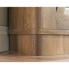 Load image into Gallery viewer, Reclaimed Barnwood Corner Bar Cabinet with Mirrored Panels
