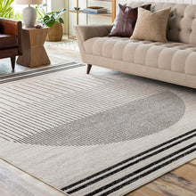 Load image into Gallery viewer, Corum Abstract Black/Ivory 9&#39;2&quot; x 12&#39; Area Rug 6635RR

