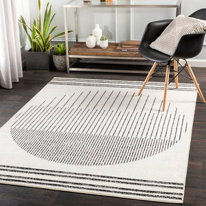 Corum Abstract Black/Ivory 9'2" x 12' Area Rug 6635RR