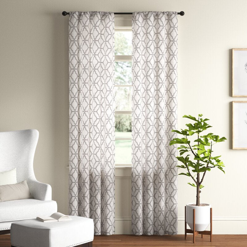 Corvally Geometric Blackout Thermal Rod Pocket Curtain Panels (Set of 4) 52
