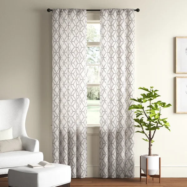 Corvally Trellis Blackout Thermal Rod Pocket Curtain Panels, 52 x 95 (Set of 2)