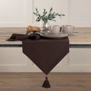 70" L x 15" W Chocolate Cotton Blend Table Runner GL1671