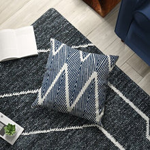 Load image into Gallery viewer, Cotton Chevron Throw Pillow Navy 704ND

