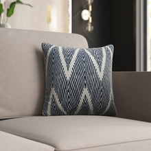 Load image into Gallery viewer, Cotton Chevron Throw Pillow Navy 704ND
