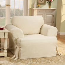 Load image into Gallery viewer, Natural Fabric Cotton Duck T-Cushion Armchair Slipcover (Two Slipcovers in One Box) 9893
