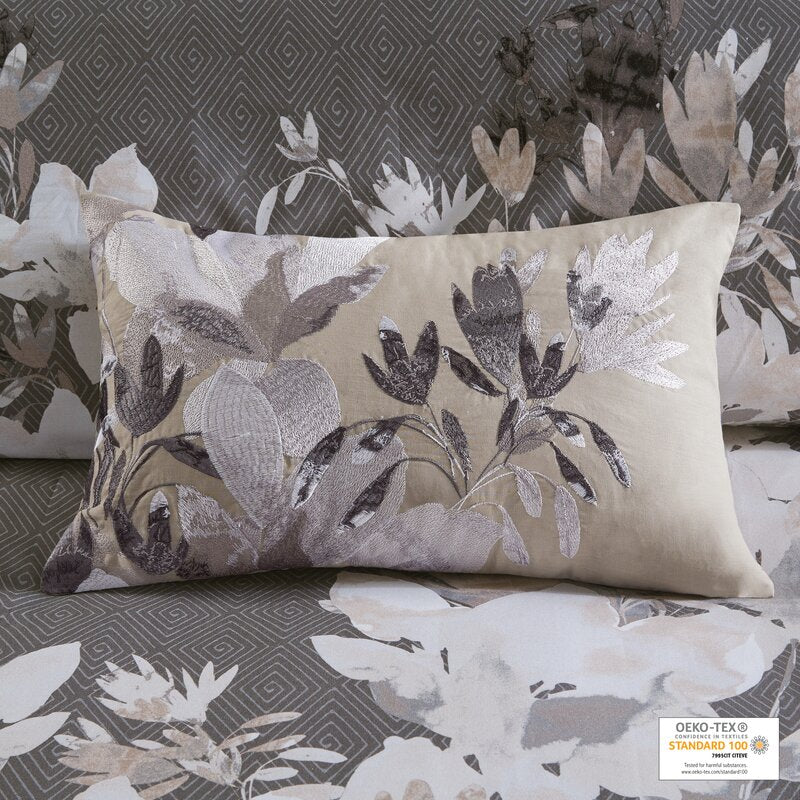 Cotton Floral Lumbar Pillow