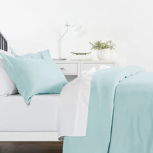 Load image into Gallery viewer, Full/Queen Duvet Cover + 2 Standard Shams Aqua Courtemanche Microfiber Traditional Duvet Cover Set
