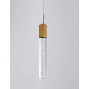 Couto 1 - Light Single Rectangle Pendant with Crystal Accents