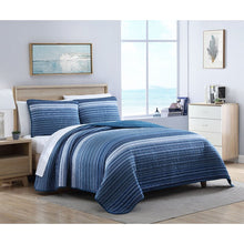Load image into Gallery viewer, Coveside Blue Standard Cotton 136 TC Reversible 2 Piece Quilt Set B69 311

