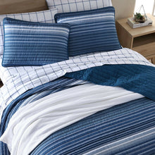 Load image into Gallery viewer, Twin Quilt + 1 Standard Sham Coveside Blue Standard Cotton 136 TC Reversible 2 Piece Quilt Set B69 311
