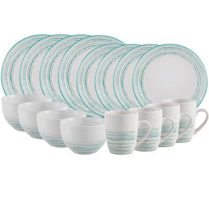 Aqua Cowart Round Scratch 16 Piece Dinnerware Set, Service for 4 (ND29)