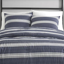 Load image into Gallery viewer, Full/Queen Comforter + 2 Standard Shams Navy Craver Standard Cotton 180 TC Reversible Comforter Set
