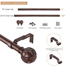 Load image into Gallery viewer, Creger Adjustable Single Curtain Rod EC1413
