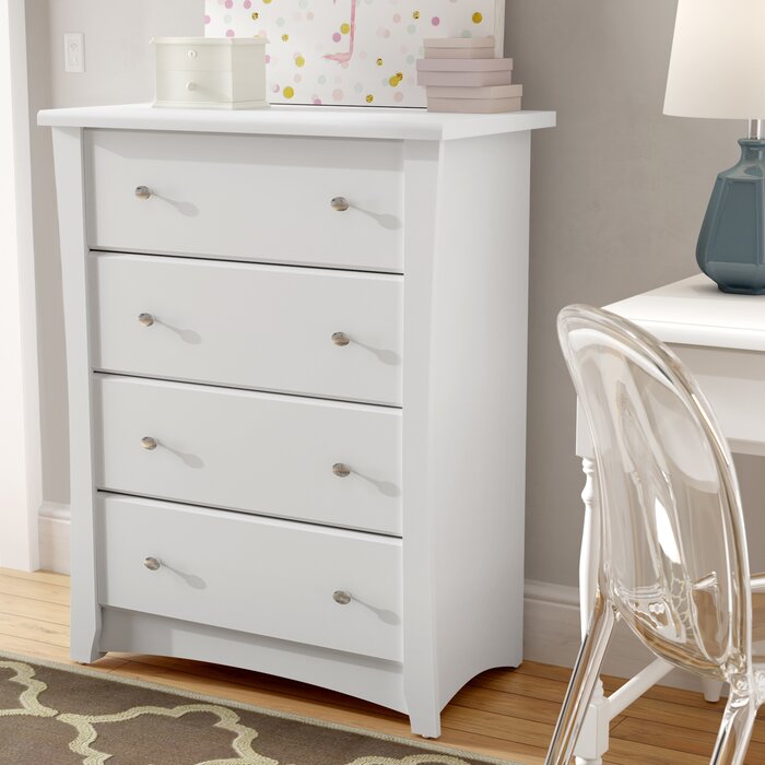 White Crescent 4 Drawer Chest (SB1374)