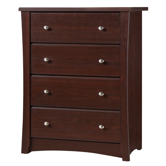 Crescent 4 Drawer Chest Dark Brown #2096HW
