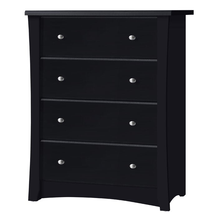 Crescent 4 Drawer Chest Black #1931hw
