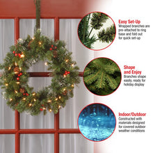 Load image into Gallery viewer, Crestwood 20&quot; Lighted Polyvinyl Chloride Wreath
