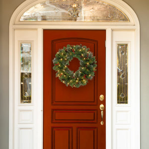 30" H x 30" W x 4" D Crestwood 30"/36" Lighted Wreath OG525