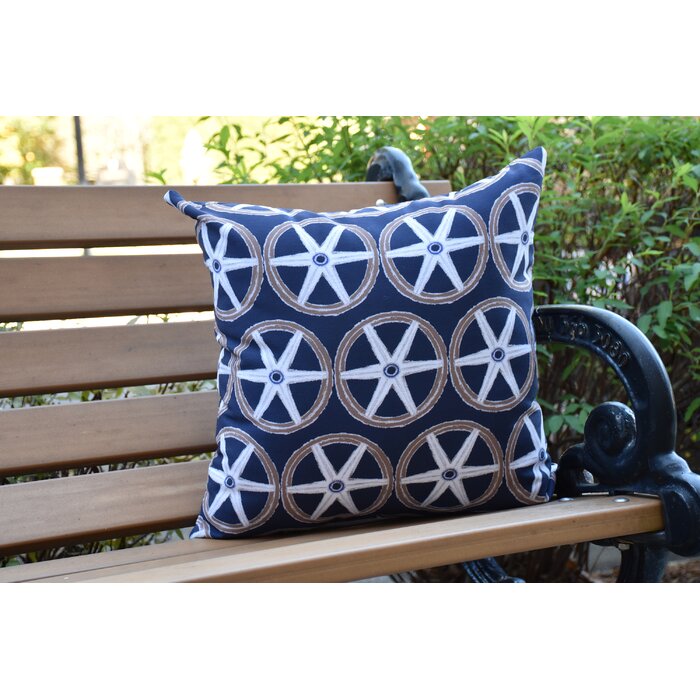 Navy Crider Nautical Geo Lines Geometric Print Outdoor Square Pillow Cover & Insert (1219ND)