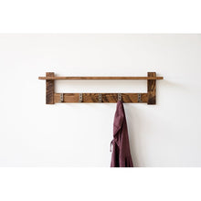 Load image into Gallery viewer, Crowell Solid Wood 5 - Hook Wall Mounted Coat Rack with Storage Rustic Charcoal MH57

