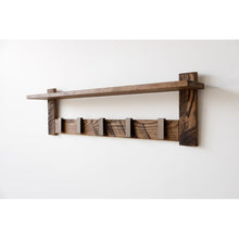 Load image into Gallery viewer, Crowell Solid Wood 5 - Hook Wall Mounted Coat Rack with Storage Rustic Charcoal MH57
