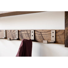 Load image into Gallery viewer, Crowell Solid Wood 5 - Hook Wall Mounted Coat Rack with Storage Rustic Charcoal MH57
