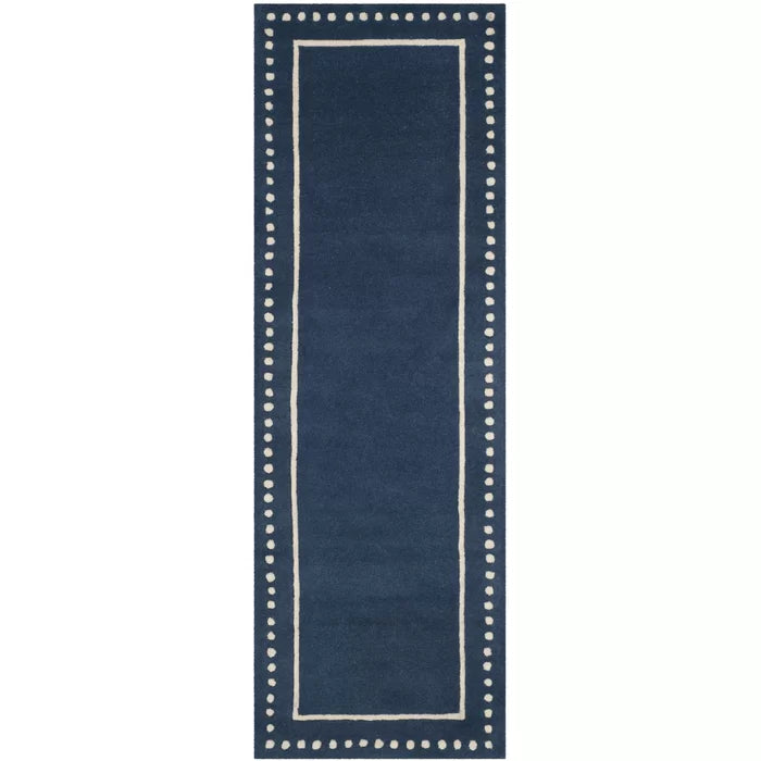 Cruz Handmade Tufted Wool Area Rug in Blue, Runner 2'3