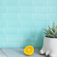 Load image into Gallery viewer, Crystile 3&quot; x 6&quot; Glass Mosaic Subway Tile, 80 tiles total
