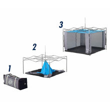 Load image into Gallery viewer, Ivory/Gray/Black Cube Mesh 6 Person Tent with Carry Bag 1085AH
