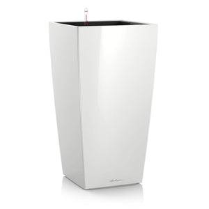 16" H x 9" W x 9" D White Cubico Self-Watering Plastic Pot Planter 7291