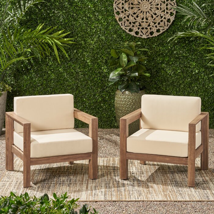 Cureton outdoor patio chair with cushions 2025