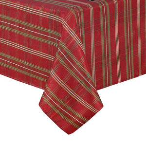 120" H x 60" W x 0.1" D Curran Plaid Christmas Tablecloth