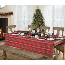 Load image into Gallery viewer, 120&quot; H x 60&quot; W x 0.1&quot; D Curran Plaid Christmas Tablecloth
