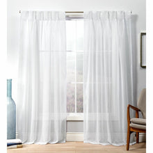 Load image into Gallery viewer, 27&quot; x 96&quot; Cushing Winter White Solid Color Sheer Pinch Pleat Curtain Panels (Set of 2)
