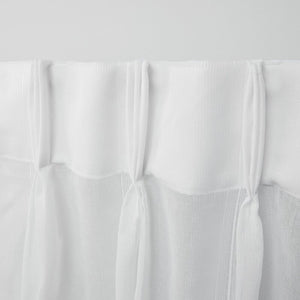 27" x 96" Cushing Winter White Solid Color Sheer Pinch Pleat Curtain Panels (Set of 2)