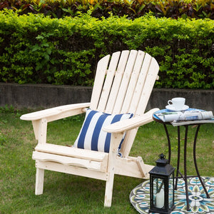 White Cuyler Solid Wood Folding Adirondack Chair 2066