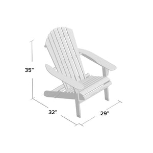 White Cuyler Solid Wood Folding Adirondack Chair 2066