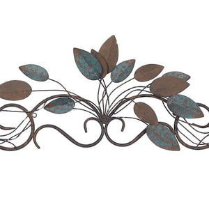 35" Blue Metal Traditional Floral Wall Décor