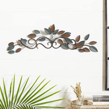 Load image into Gallery viewer, 35&quot; Blue Metal Traditional Floral Wall Décor
