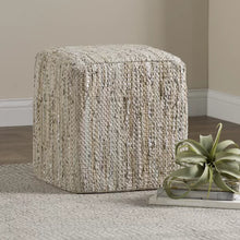 Load image into Gallery viewer, Dace 16&#39;&#39; Wide Faux Leather Square Pouf Ottoman
