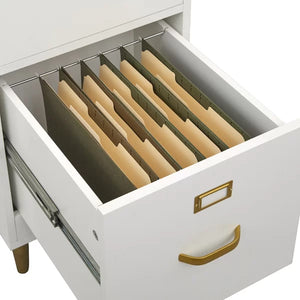 White Dahle 15'' Wide 2 -Drawer Vertical Filing Cabinet