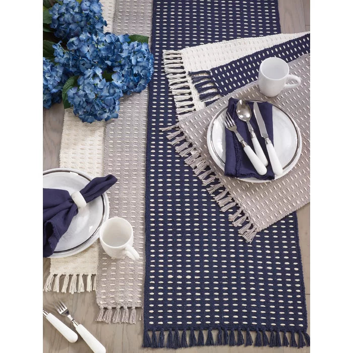 Gray Daisetta Rectangular Table Runner