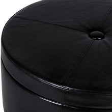 Load image into Gallery viewer, Dalila 31.75&quot; Wide Faux Leather Tufted Round Storage Ottoman 3794RR
