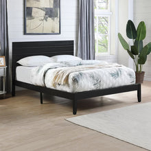 Load image into Gallery viewer, Black Damaris Queen Solid Wood Platform Bed
