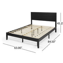 Load image into Gallery viewer, Black Damaris Queen Solid Wood Platform Bed
