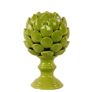 10" H x 6" W x 6" D Dankrad Porcelain Artichoke on a Pedestal Gloss Sculpture