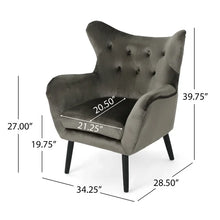 Load image into Gallery viewer, Danney 30&#39;&#39; Wide Tufted Velvet Wingback Chair
