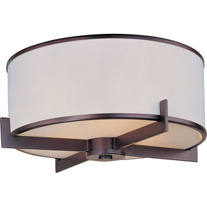 3-Light 17.5" Shaded Drum Flush Mount in Oil Rubbed Bronze #9582